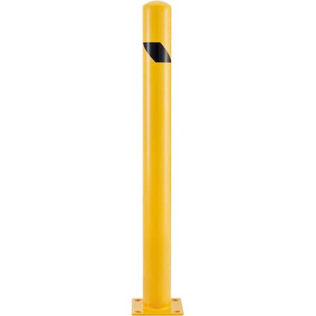 Global Industrial Floor Mount Round Safety Bollard, 4-1/2 Dia. x 48''H, Yellow 670530R